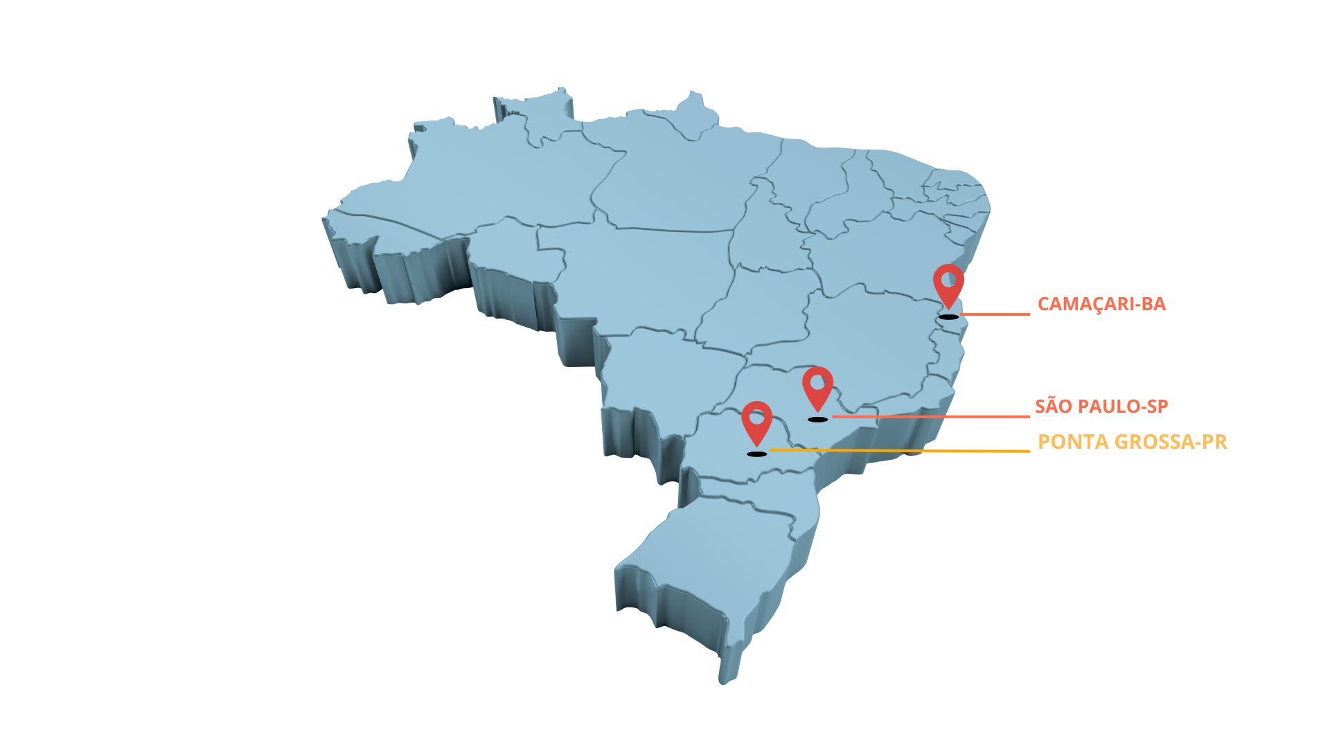 Mapa do Brasil com unidades Transdell